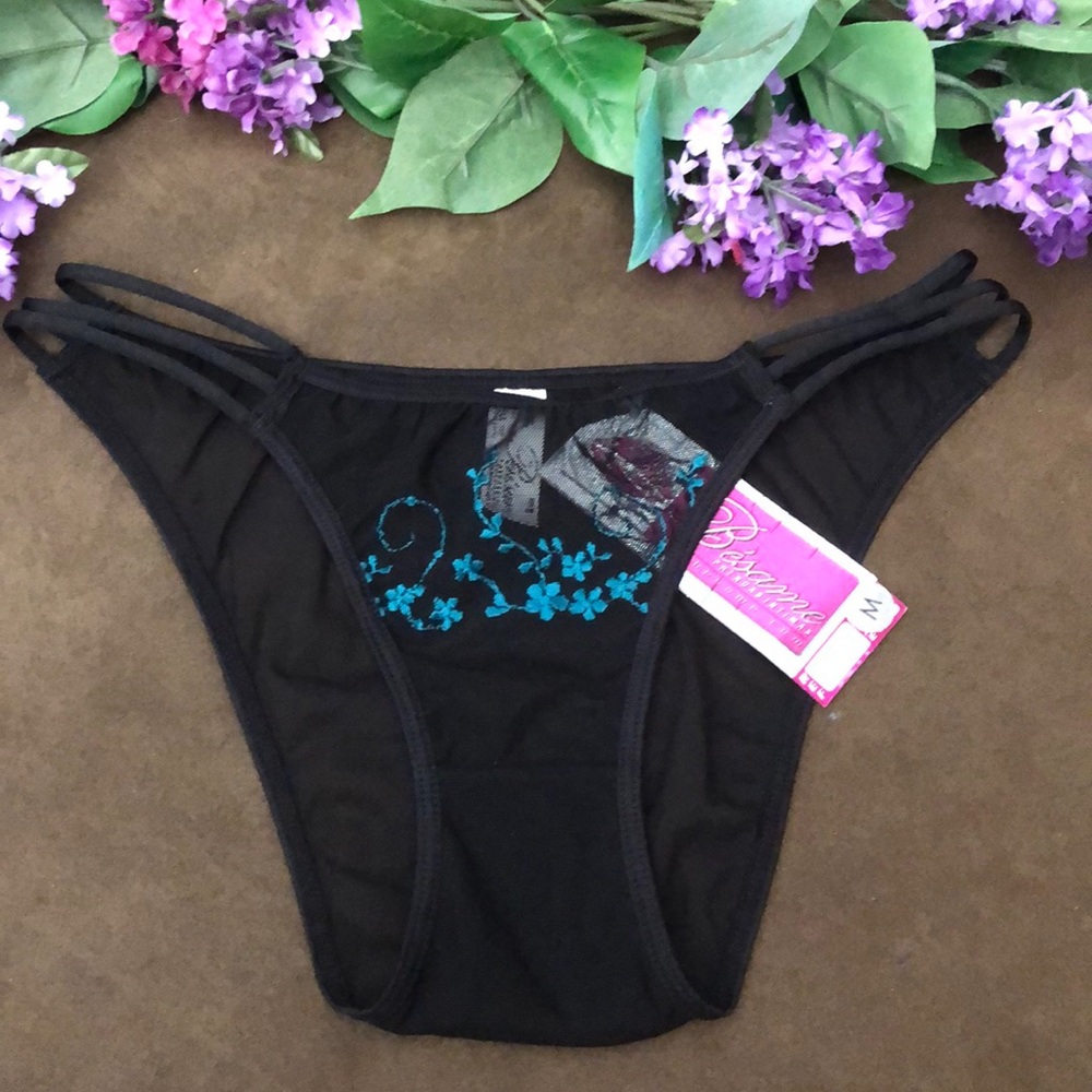 New Besame black and blue panty size M